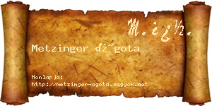 Metzinger Ágota névjegykártya